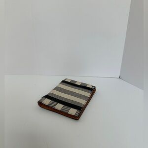 Fossil Striped Black and White Passport Holder
